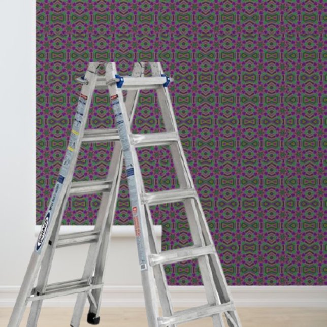 Peindre et coller papier peint violet vert jaune (Peel and stick wallpaper purple green yellow wallpaper)