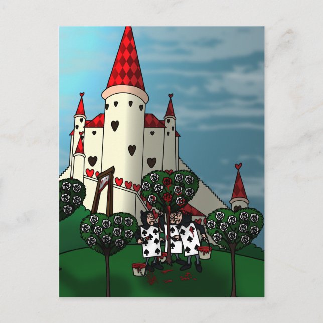 Peindre la carte postale rouge Rose (Devant)