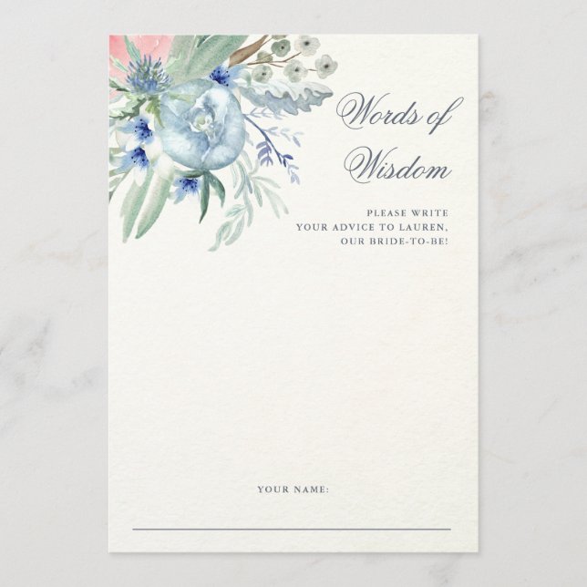 Peine bleue et rose | Carte Fête des mariées (Devant)