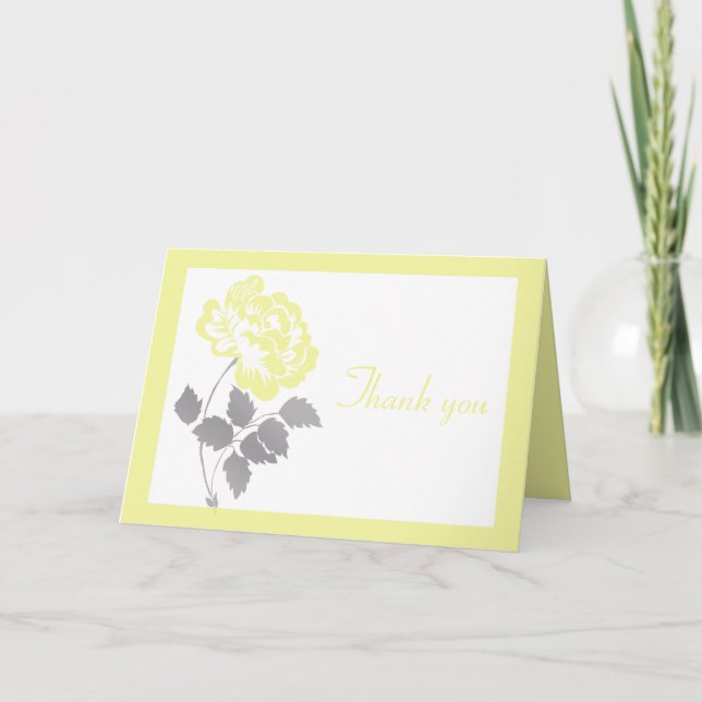Peine jaune sur blanc avec Carte de remerciements  (Devant)