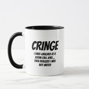 PEINLICH – Ich habe bei einem Zoom-Witz falsch gel Tasse
