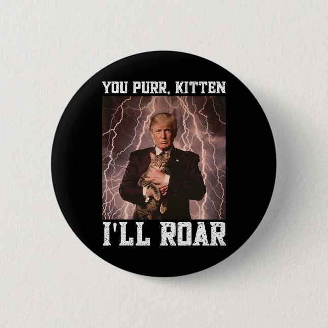 Peinlicher Alpha Trump Kätzchen Meme Katzen Beschü Button (Vorderseite)