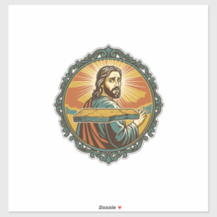 Peinlicher Jesus Stolpert Flache Oberfläche Öffent Aufkleber