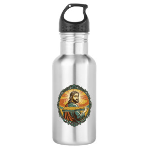 Peinlicher Jesus Stolpert Flache Oberfläche Öffent Edelstahlflasche