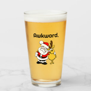Peinliches Santa-Selfie, lustige Weihnachts-Cartoo Glas
