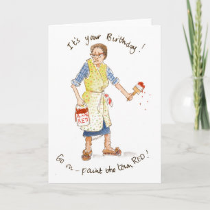 "Peins la ville en rouge !" Carte d'anniversaire p