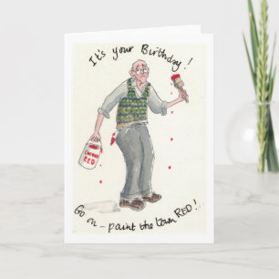 "Peins la ville en rouge !" Carte d'anniversaire p