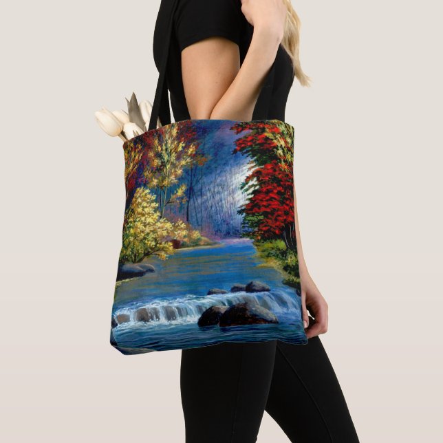 Peint Mystérieux Bois et Sac fourre-tout de rivièr (De près)