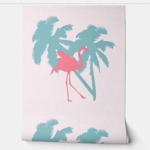 PEINT PAPIER TROPICAL EN FLAMANT ROSE ROSE