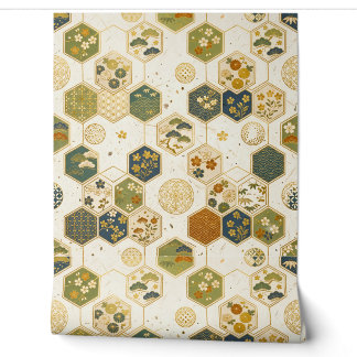 Peint Papier Washi Japonais Motif Hexagone | Sans Coutur