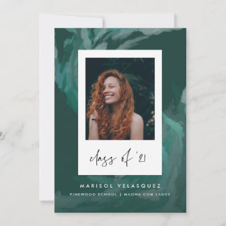 Peint Vague verte Faire-part de graduation