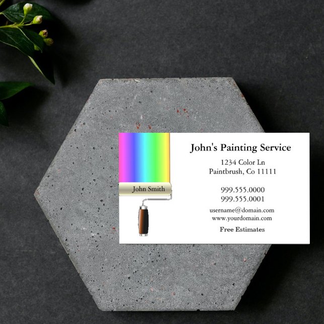 Peintres Rolling Carte de visite blanc (White Rolling Painters Business Card)