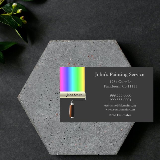 Peintres Rolling Gris Carte de visite (Gray Rolling Painters Business Card)