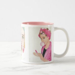 Peinture à la main Art 3 peintures Lady Coffee Mug
