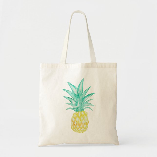 Peinture à l'ananas Sac fourre-tout en toile tropi (Devant)