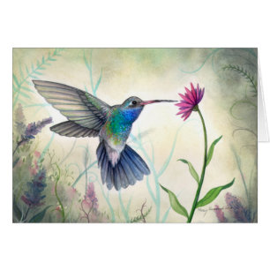 Peinture à l'aquarelle de colibri de nectar doux