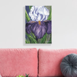 Peinture à l'aquarelle violet Iris sur toile