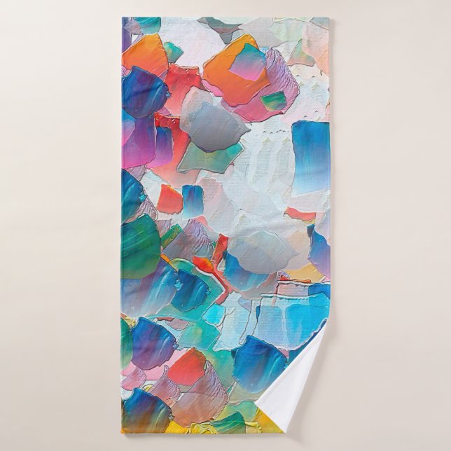 Peinture à l'huile abstraite. Cadre de conception  (Serviette de bain)