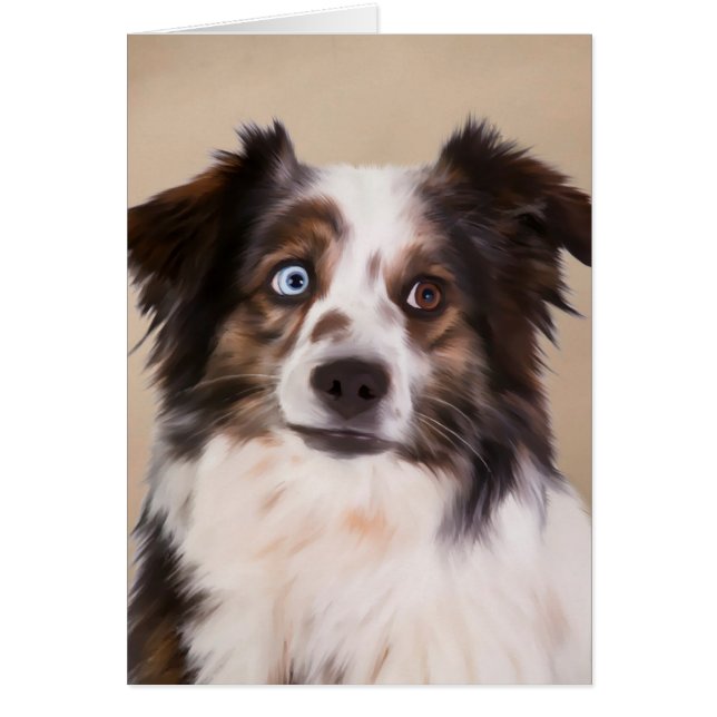 Peinture à l'huile de chien berger australien Art (Devant)
