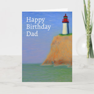 Peinture à l'huile de phare Bonne carte père d'ann