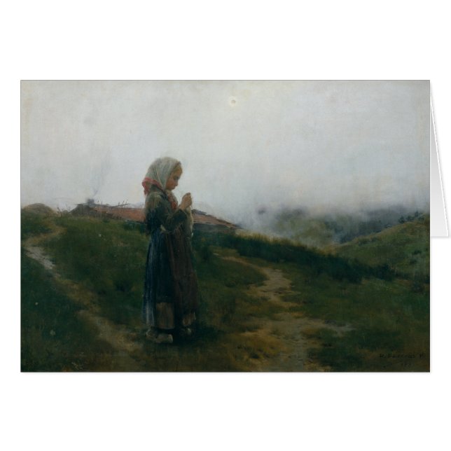 Peinture à l'huile Jeune fille Tricot paysage Pitt (Devant horizontal)
