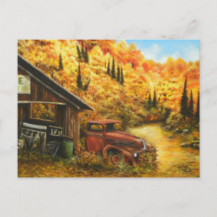 Peinture à l'huile ~ Retraité sur carte postale