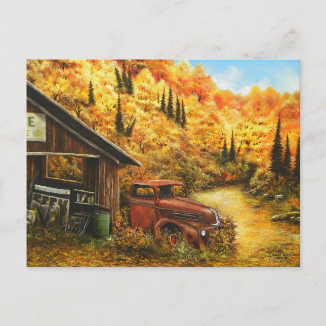 Peinture à l'huile ~ Retraité sur carte postale (Devant)