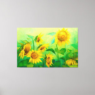 Peinture À L'Huile Sur Toile Tournesols En Plein S