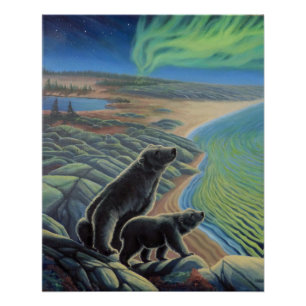 Peinture à l'ours polaire Imprimantes et affiches