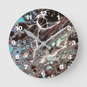 Peinture abstraite artisanale - Kook Art - Horloge Runde Wanduhr