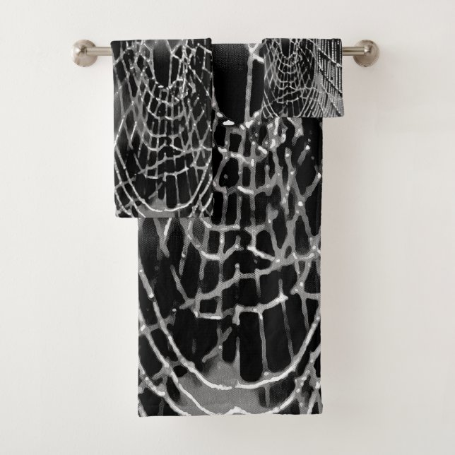 Peinture Abstraite D'Une Cobweb Blanc Gris Sur Noi (En situation)