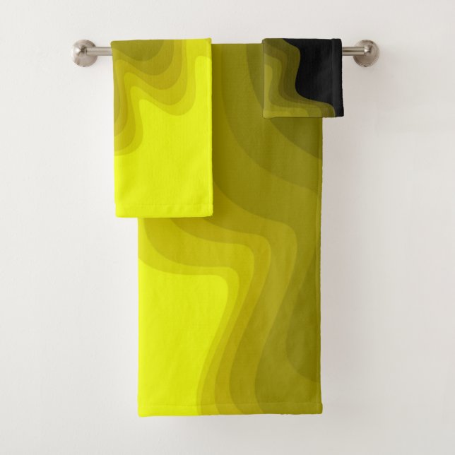 Peinture abstraite noire et jaune (En situation)