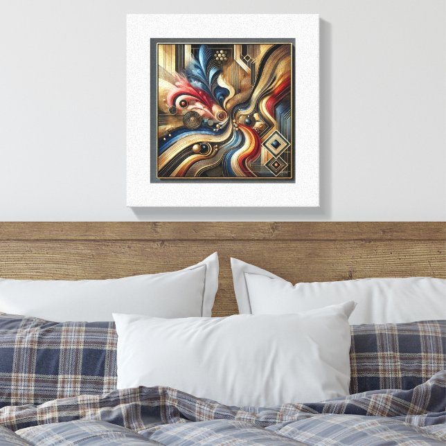 Peinture Abstraite sur toile enveloppée Premium. (Insitu(Chambre))