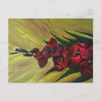 Peinture acrylique "Gladioli" - Carte postale