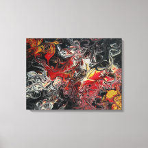 Peinture acrylique incendie sur une toile 24x18