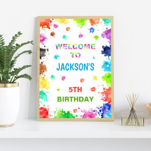 Peinture Affiche de bienvenue fête d'anniversaire