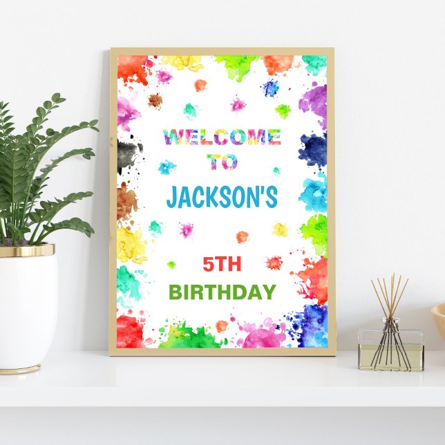 Peinture Affiche de bienvenue fête d'anniversaire (Painting Welcome Signs)