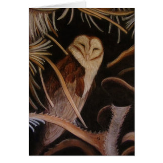 peinture animale en pastel de hibou de grange de