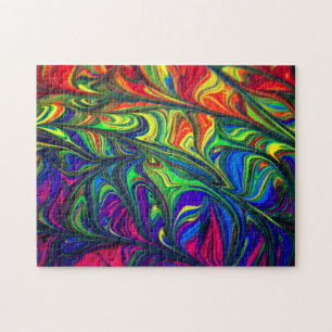 Peinture arc-en-ciel liquide complexe puzzle puzzl