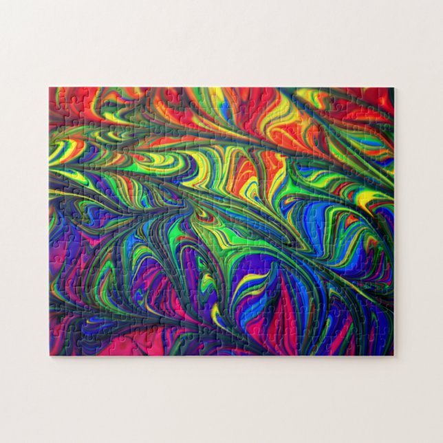 Peinture arc-en-ciel liquide complexe puzzle puzzl (Horizontal)