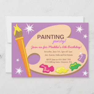 Peinture & Art Invitations de fête d'anniversaire