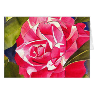 Peinture artistique de fleur de camélia rose à l'a