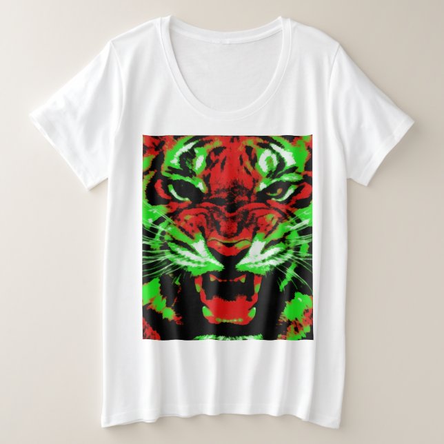 Peinture artistique du visage de tigre rouge et ve (Design devant)