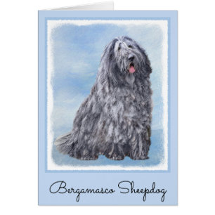 Peinture Bergamasco Sheepdog - Chien original mign