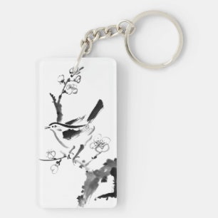 Peinture chinoise, fleur de prune et oiseau