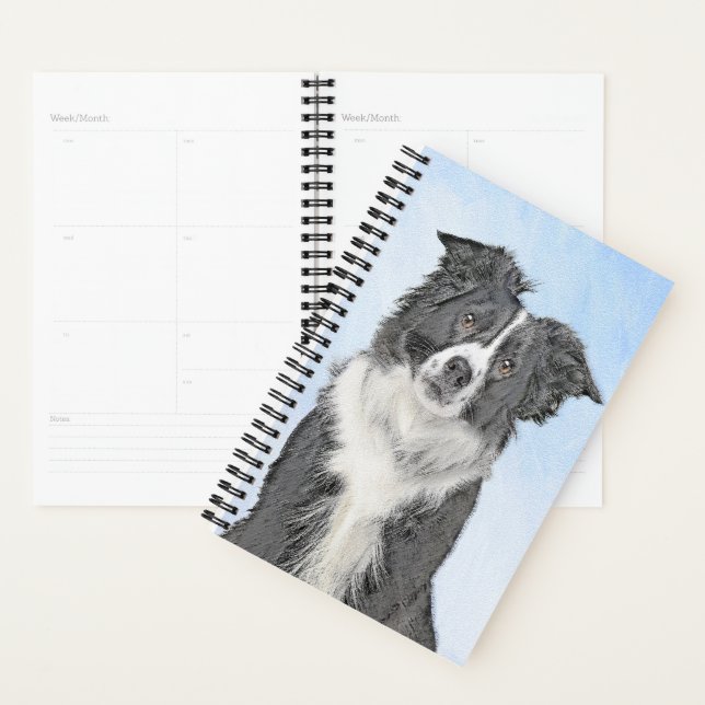 Peinture Collie Bordure - Joli art original chien (Devant avec enveloppe)