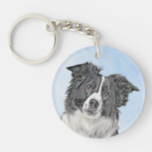 Peinture Collie Bordure - Joli art original chien
