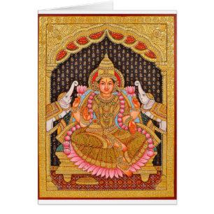 PEINTURE COMPLEXE DE GAJA LAKSHMI TANJORE {SUD IND