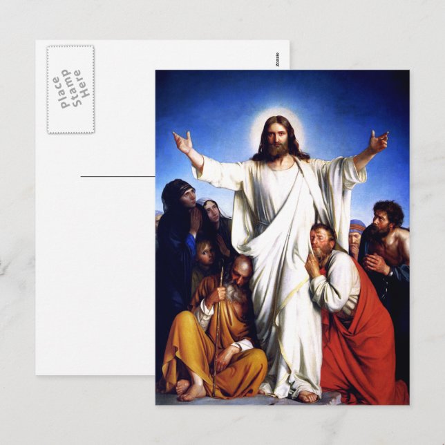 Peinture "Consolateur". Cartes postales Art Pâques (Devant / Derrière)
