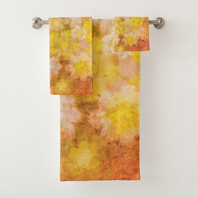 Peinture d'aquarelle Abstraite de fleurs rétro (En situation)